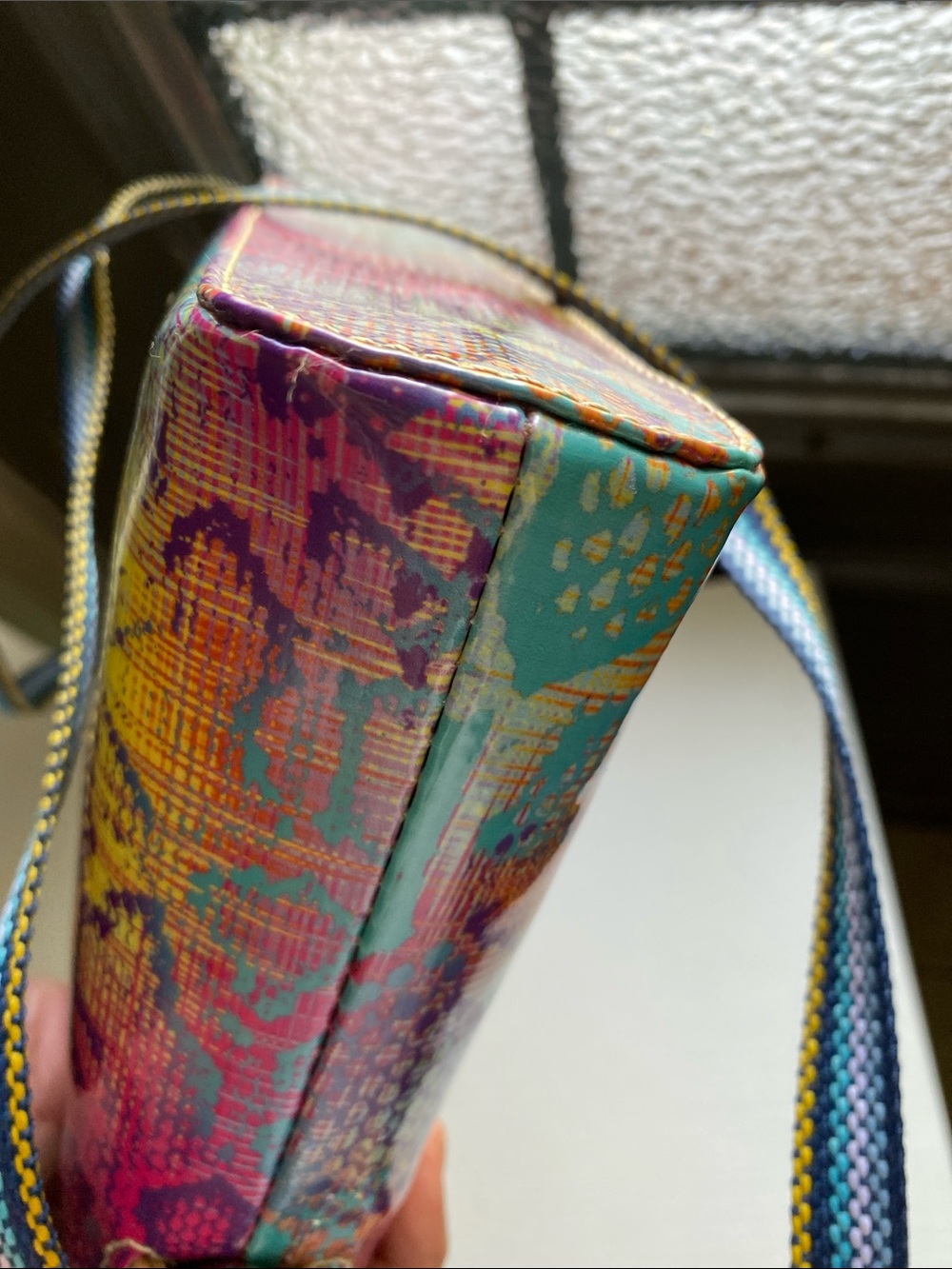 Consuela Multicolor Crossbody Bag - Pink, Turquoise, Yellow, Purple - Picture 7 of 9